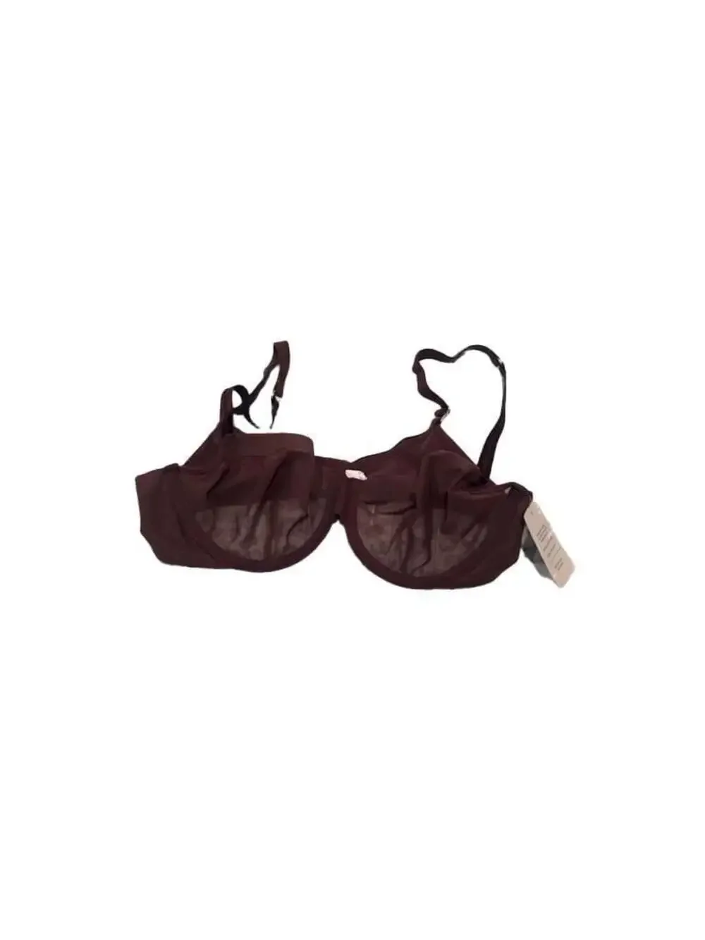 Auden Women's Unlined Mesh Underwire Bra Dark Burgundy 36B
